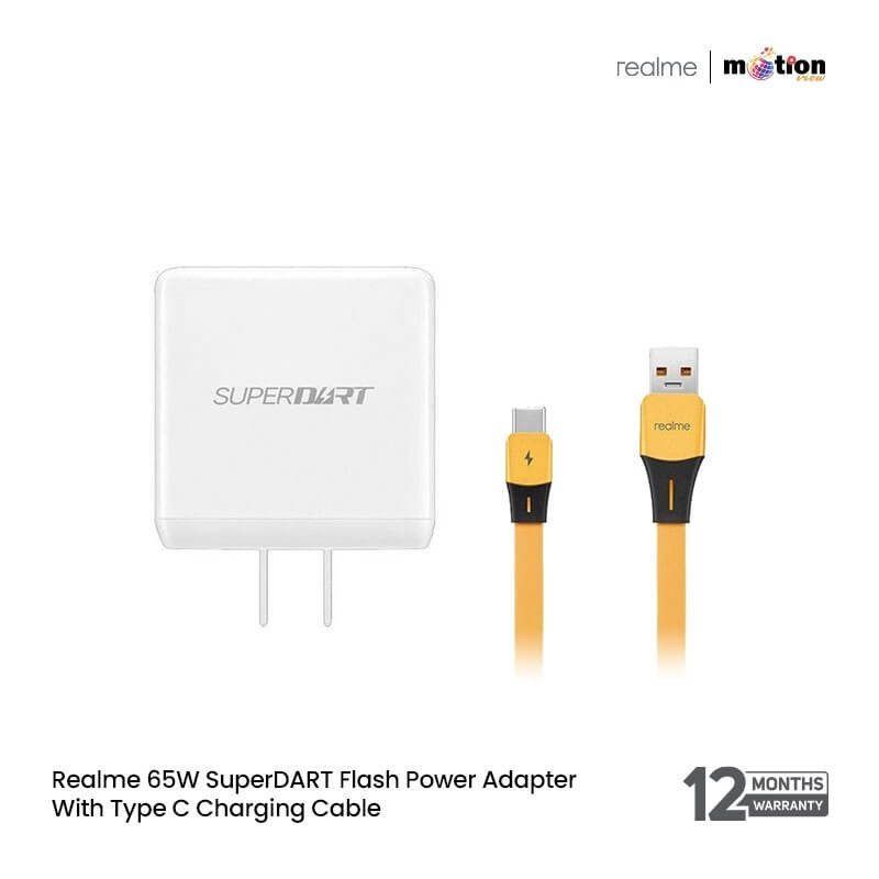 Realme 65W SuperDART Flash Power Adapter With Type C Charging Cable