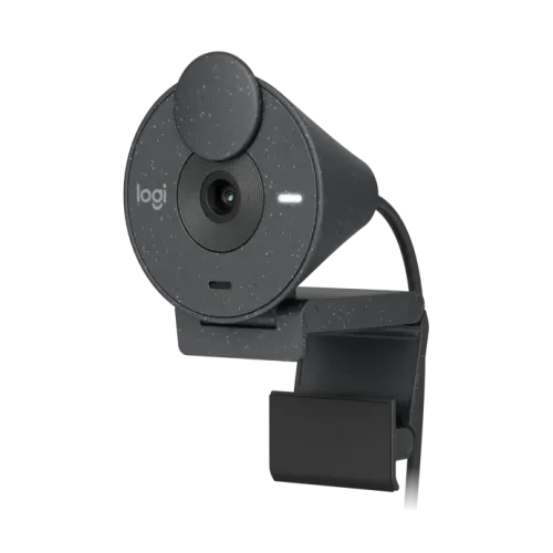 Logitech Brio 300 Webcam With Auto Light Correction With Noise-Reducing Mic