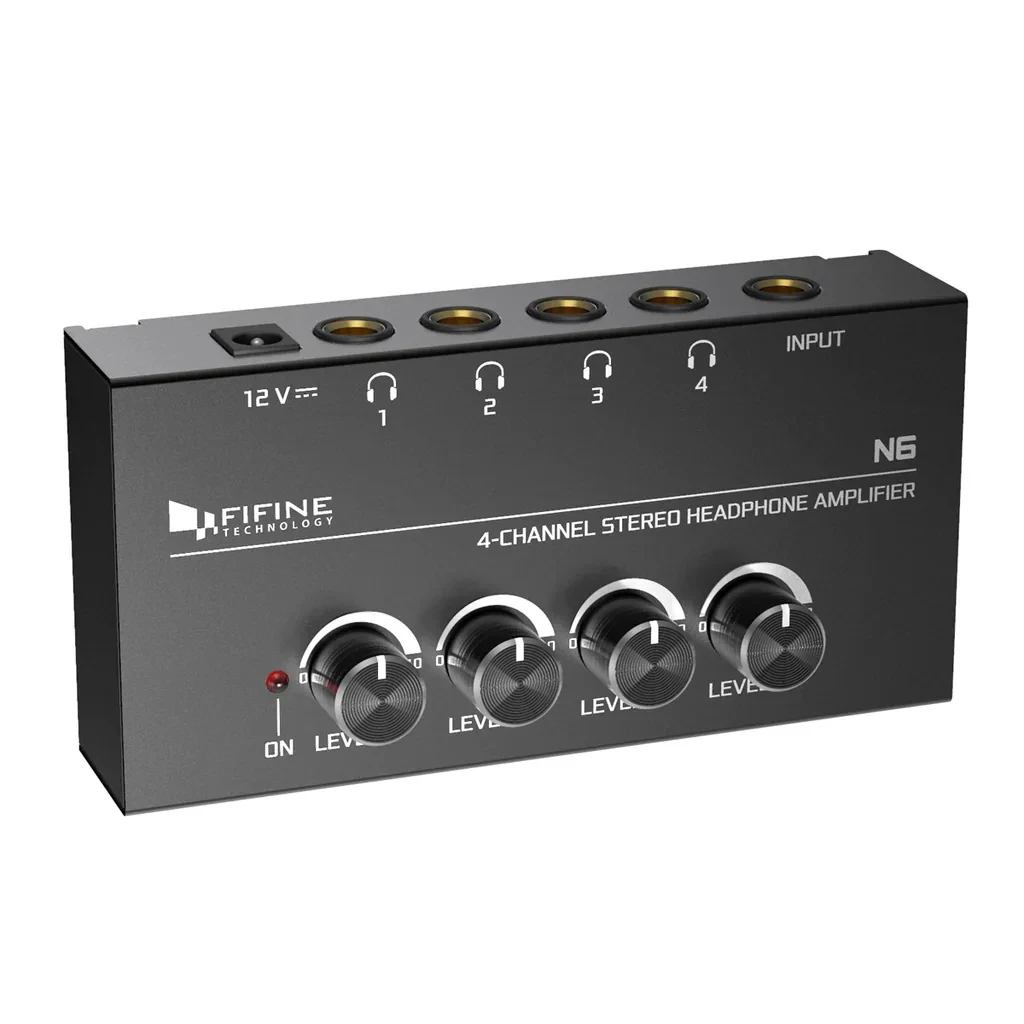 Fifine N6 Headphone Amplifier with Stereo Output & Individual Volume Controls